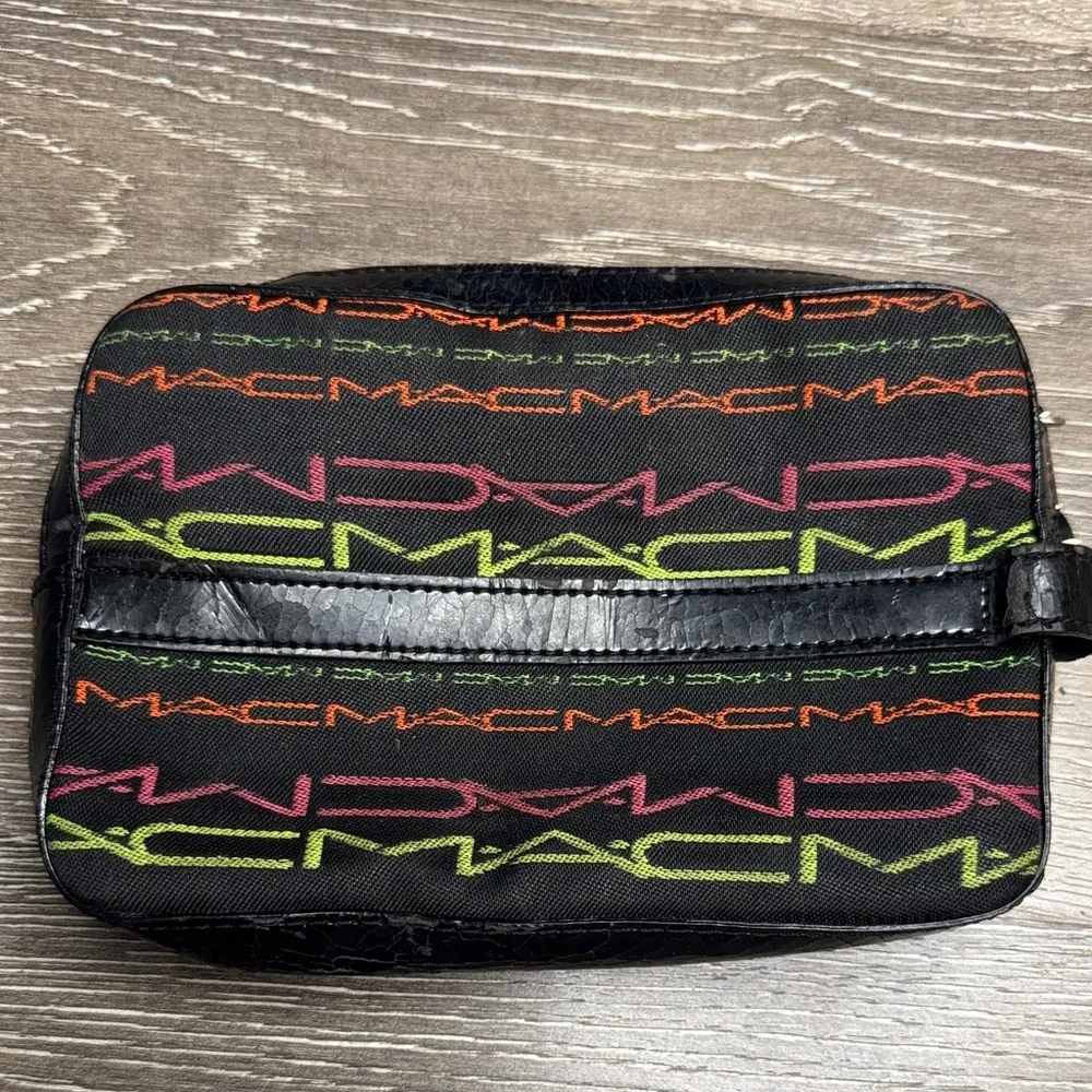 Rare collab with Matt Miller MAC Cosmetics BLK MakeUp Bag with Neon Accents 0302
